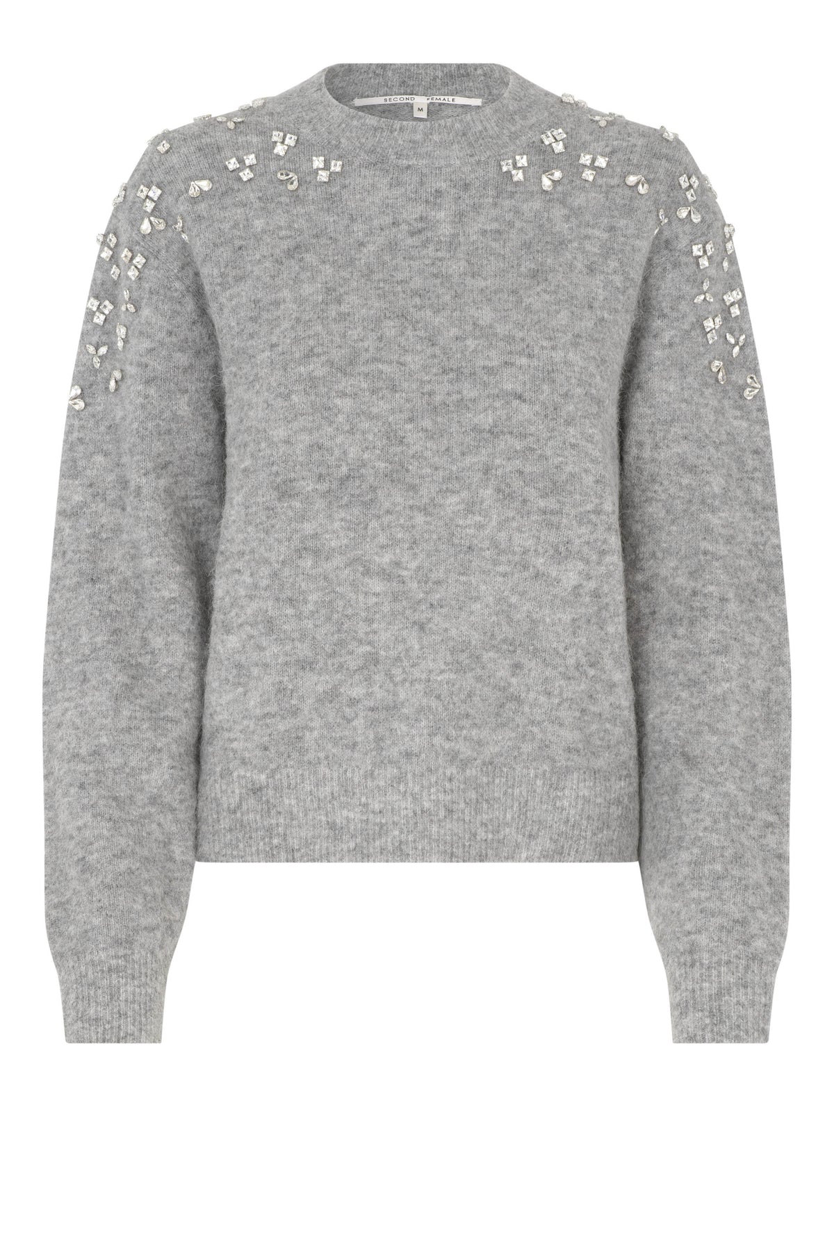 Sparkling Knit O-Neck - Grey Melange