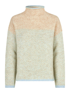 Herrin Knit Stripe T-Neck - Starlight Blue