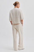 Andrea Knit Rib Cardigan - Pumice Stone