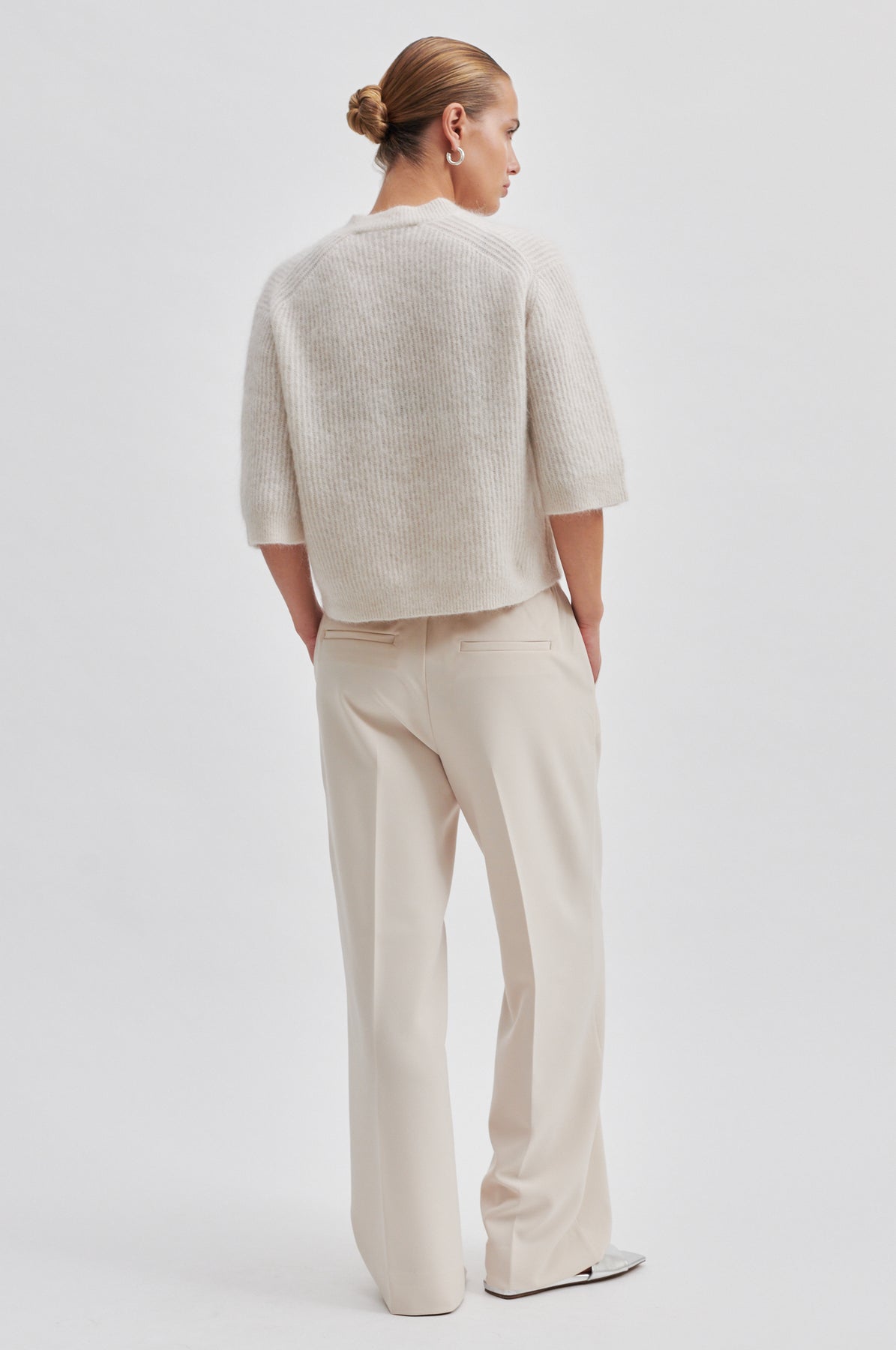 Andrea Knit Rib Cardigan - Pumice Stone