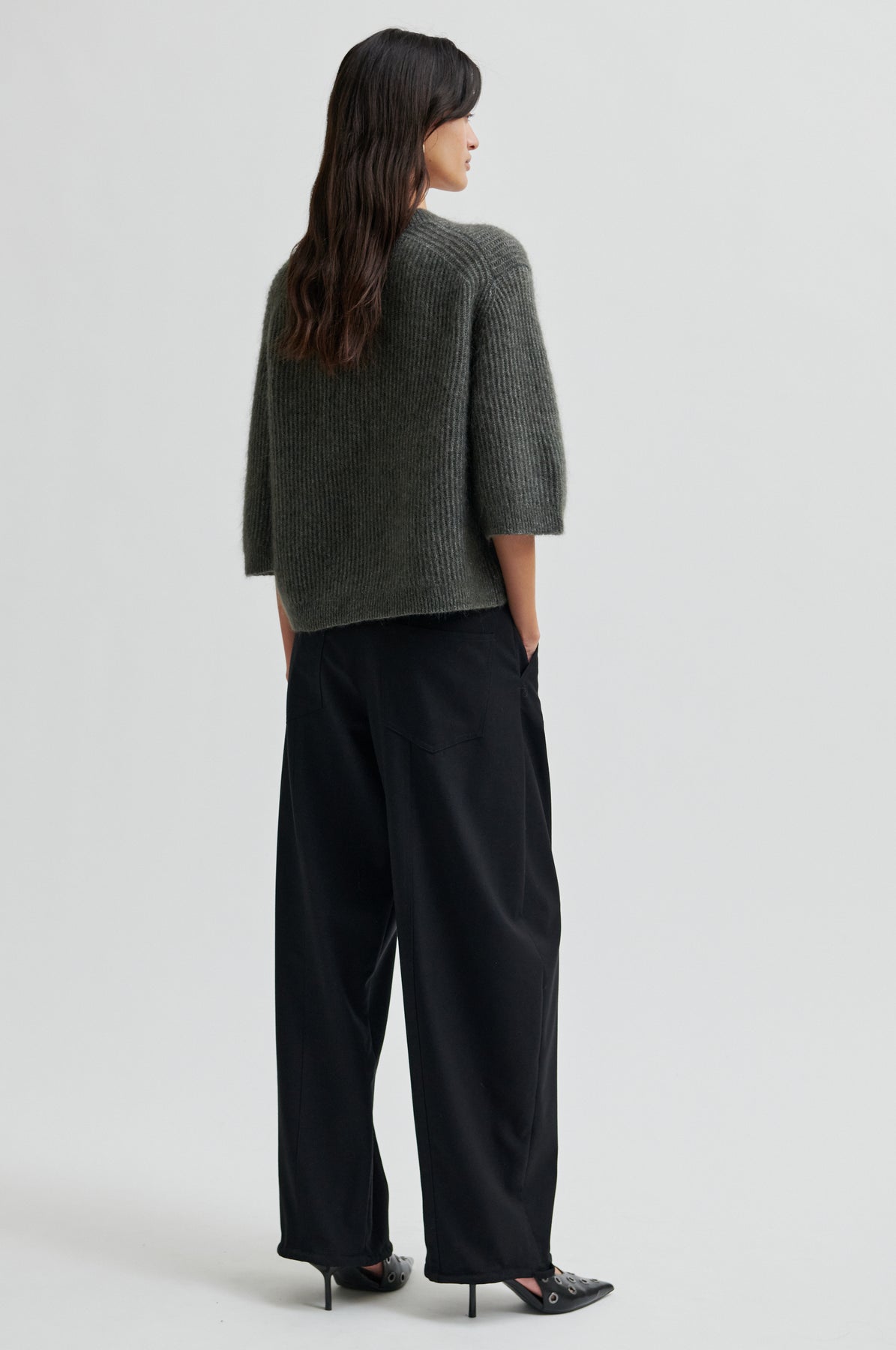 Andrea Knit Rib Kofta - Beluga