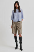 Andrea Knit Rib Cardigan - Brunnera Blue