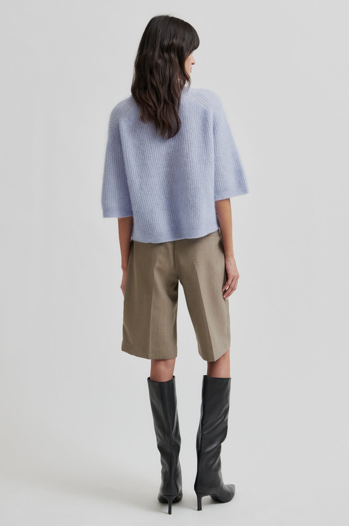 Andrea Knit Rib Cardigan - Brunnera Blue