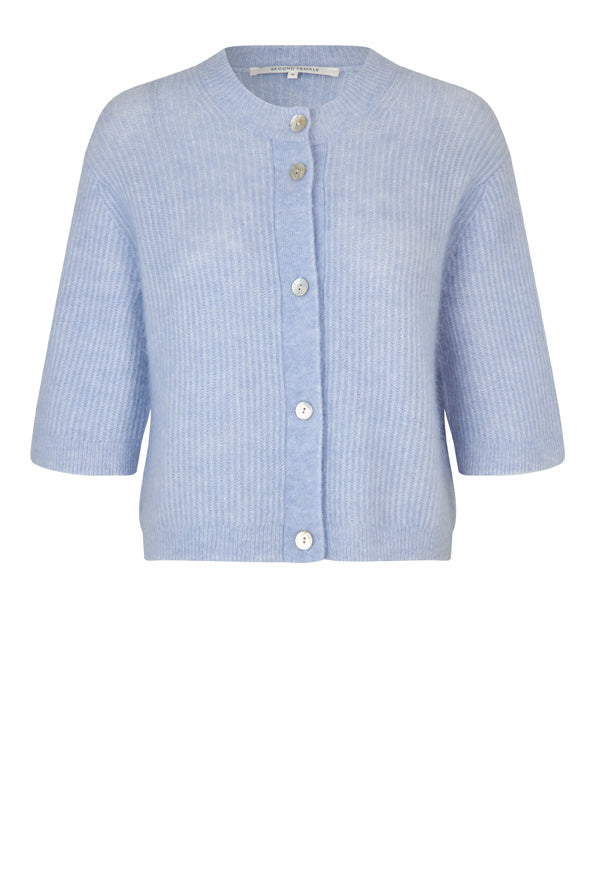 Andrea Knit Rib Cardigan - Brunnera Blue