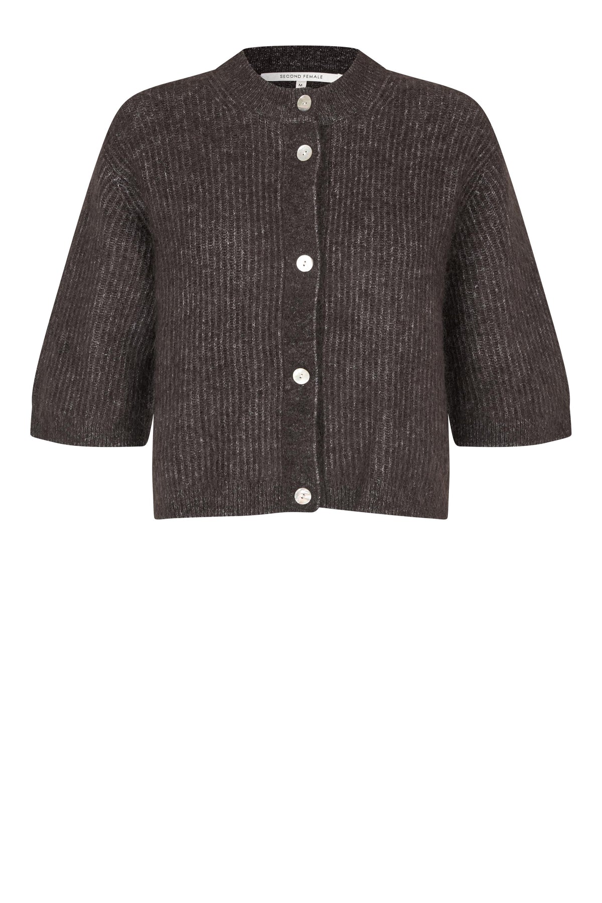 Andrea Knit Rib Kofta - Beluga