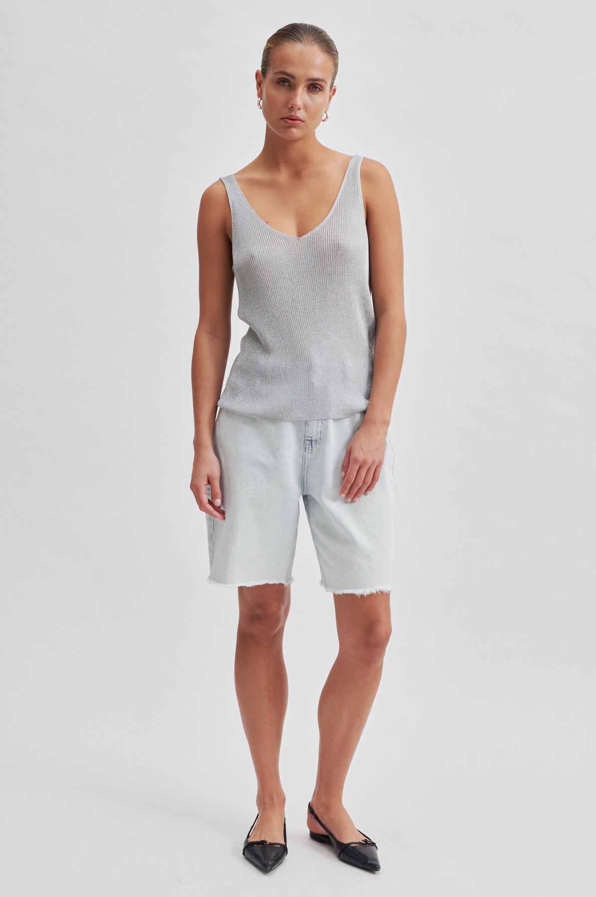 Ellia Knit Top - Silver