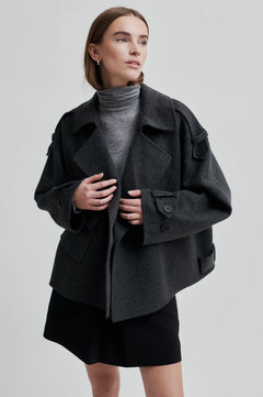 Walance Short Jacket - Dark Grey Melange