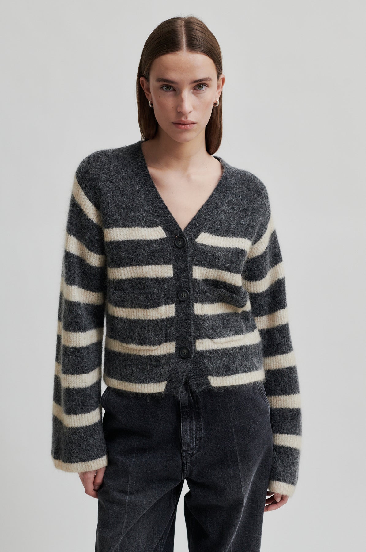 Ovalis Knit Wide Sleeve Kofta - Volcanic Ash