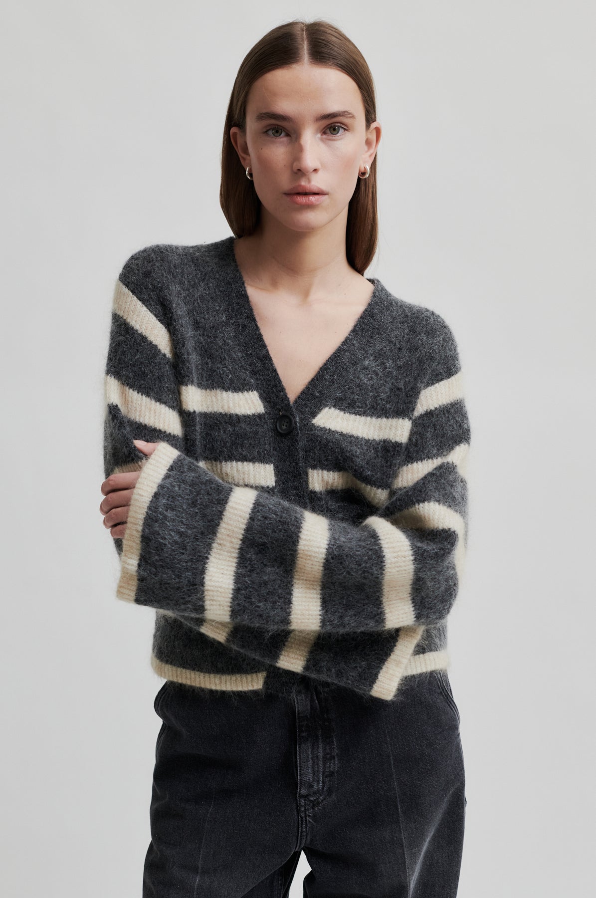 Ovalis Knit Wide Sleeve Kofta - Volcanic Ash