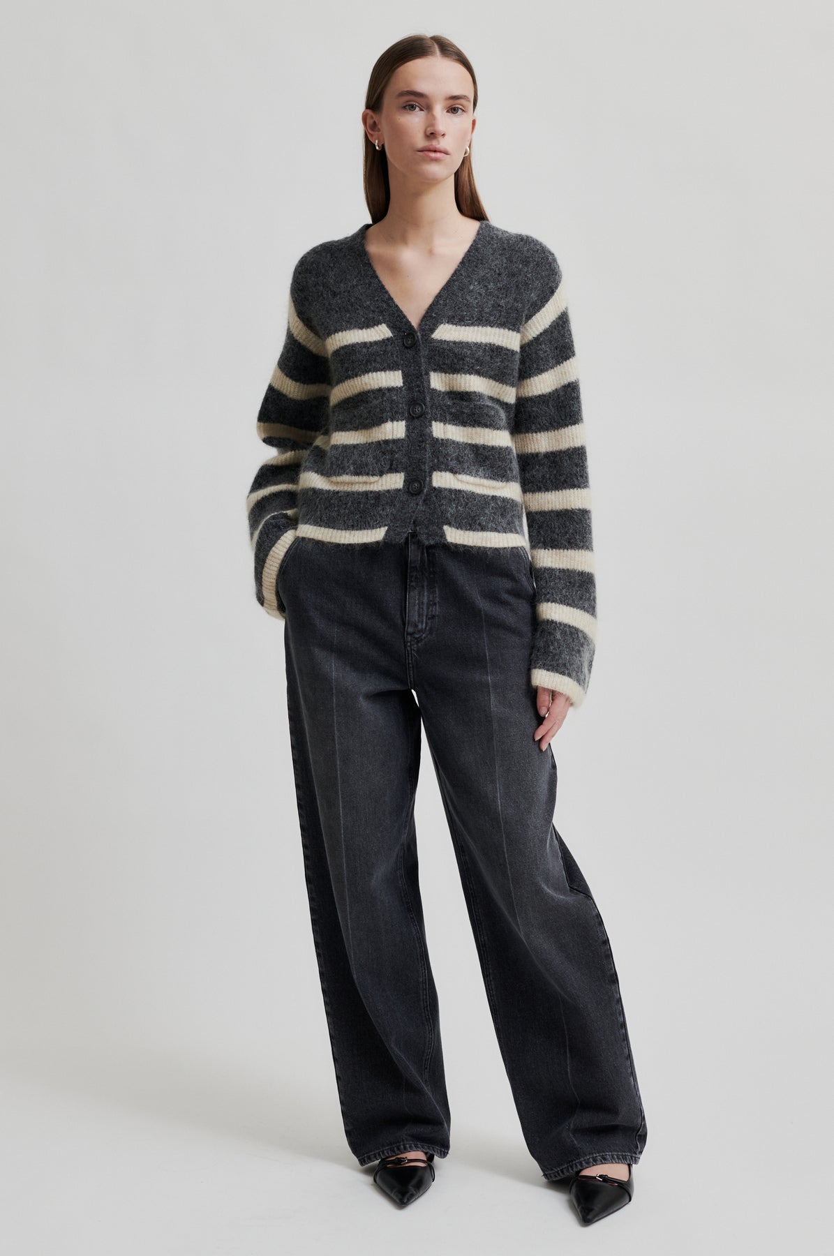 Ovalis Knit Wide Sleeve Kofta - Volcanic Ash