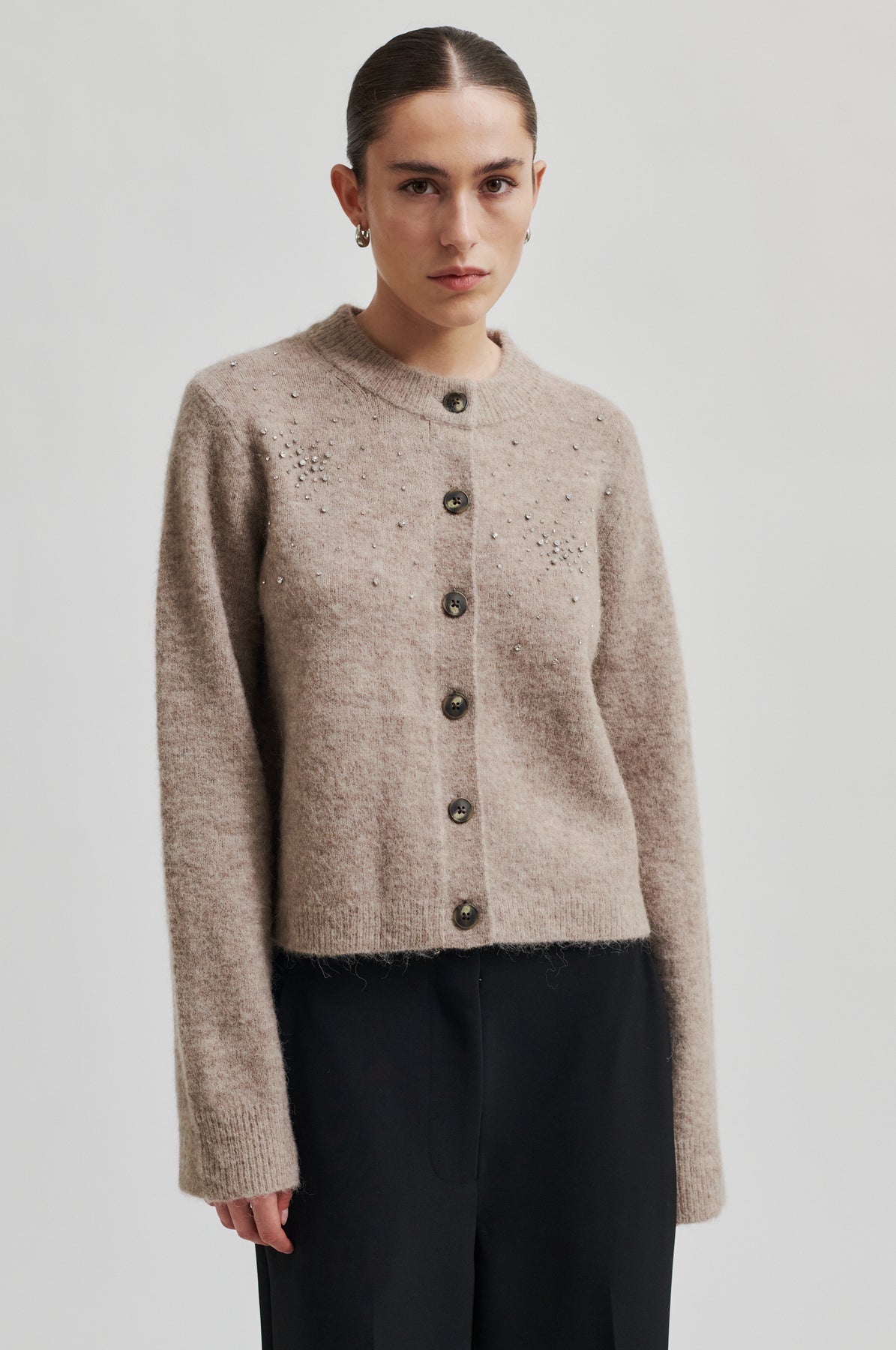 Sparkling Knit Cardigan - Roasted Cashew
