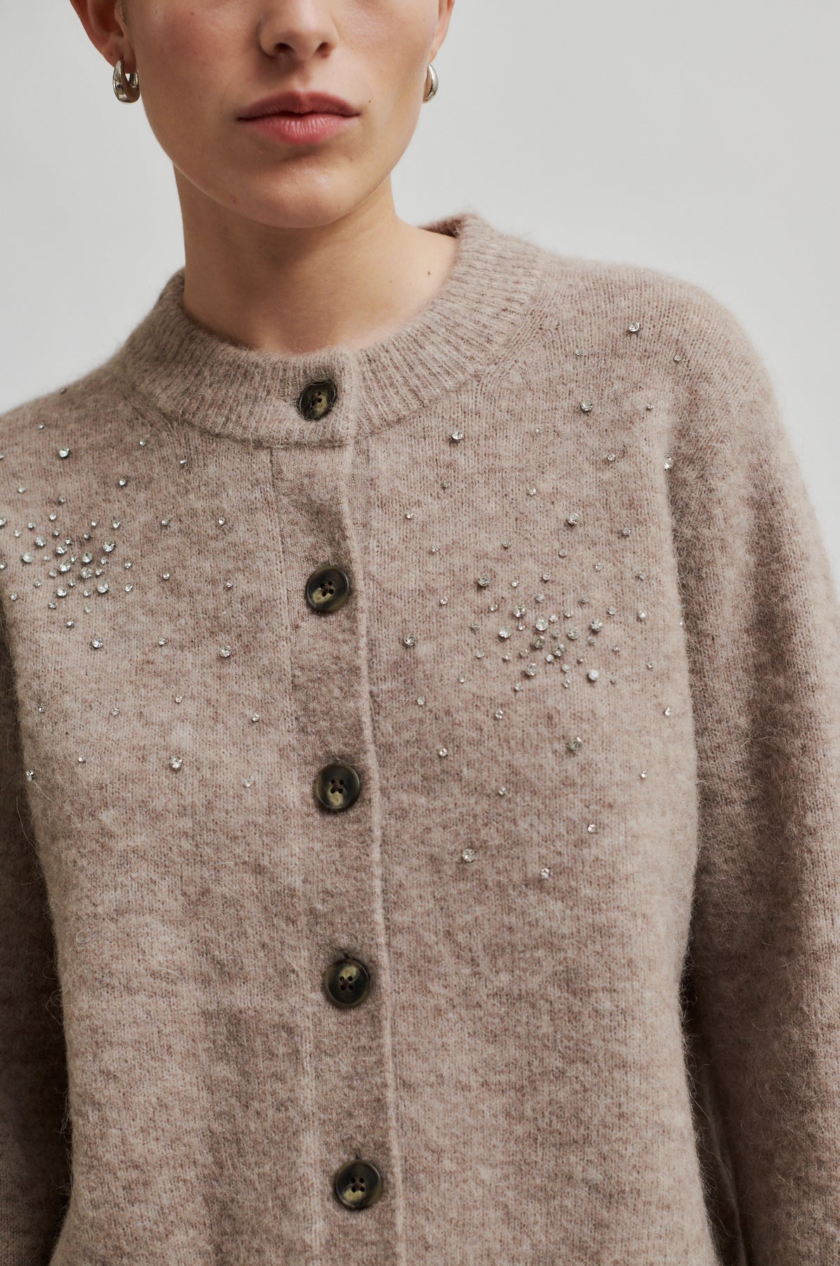 Sparkling Knit Cardigan - Roasted Cashew