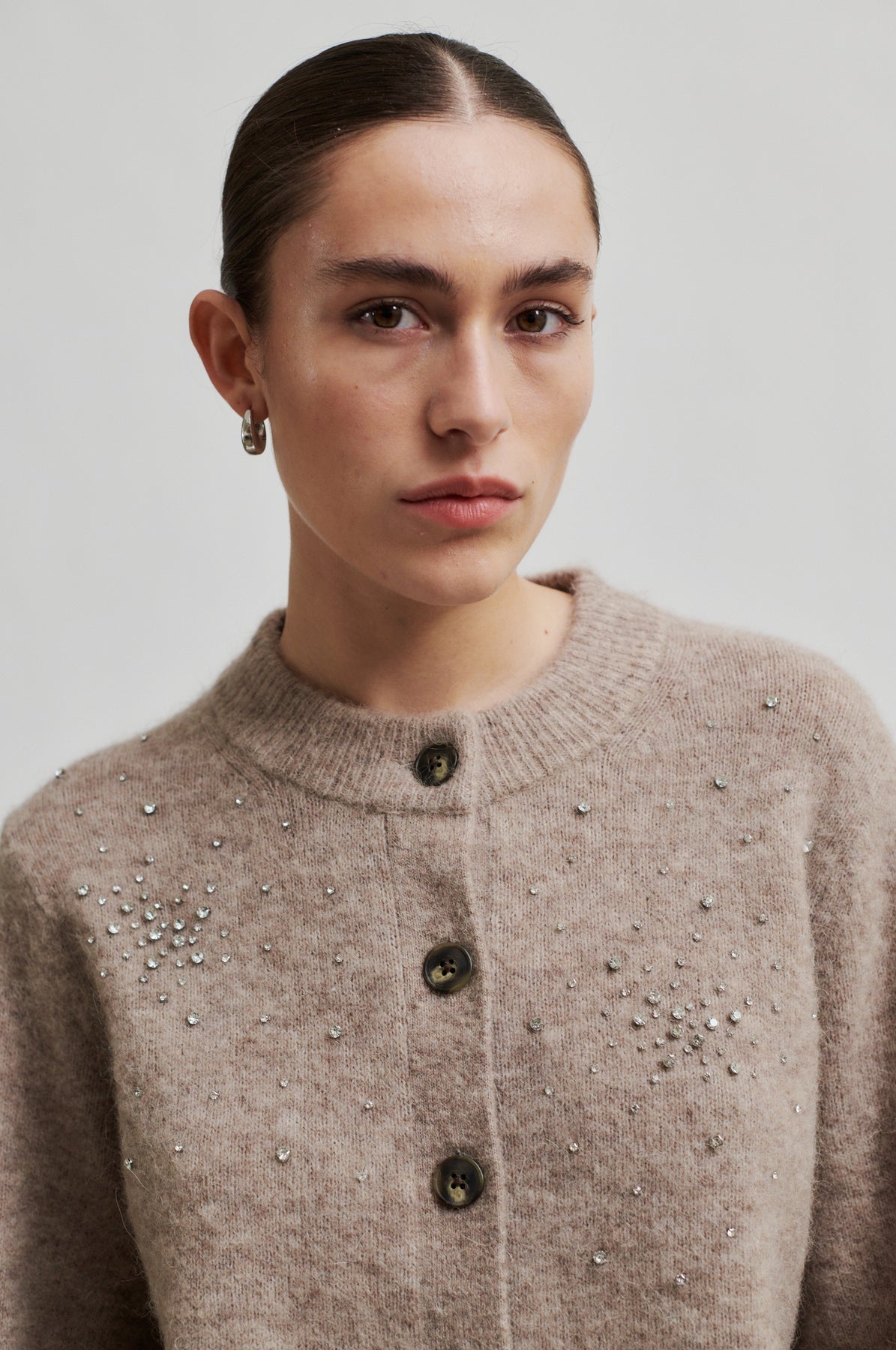 Sparkling Knit Cardigan - Roasted Cashew