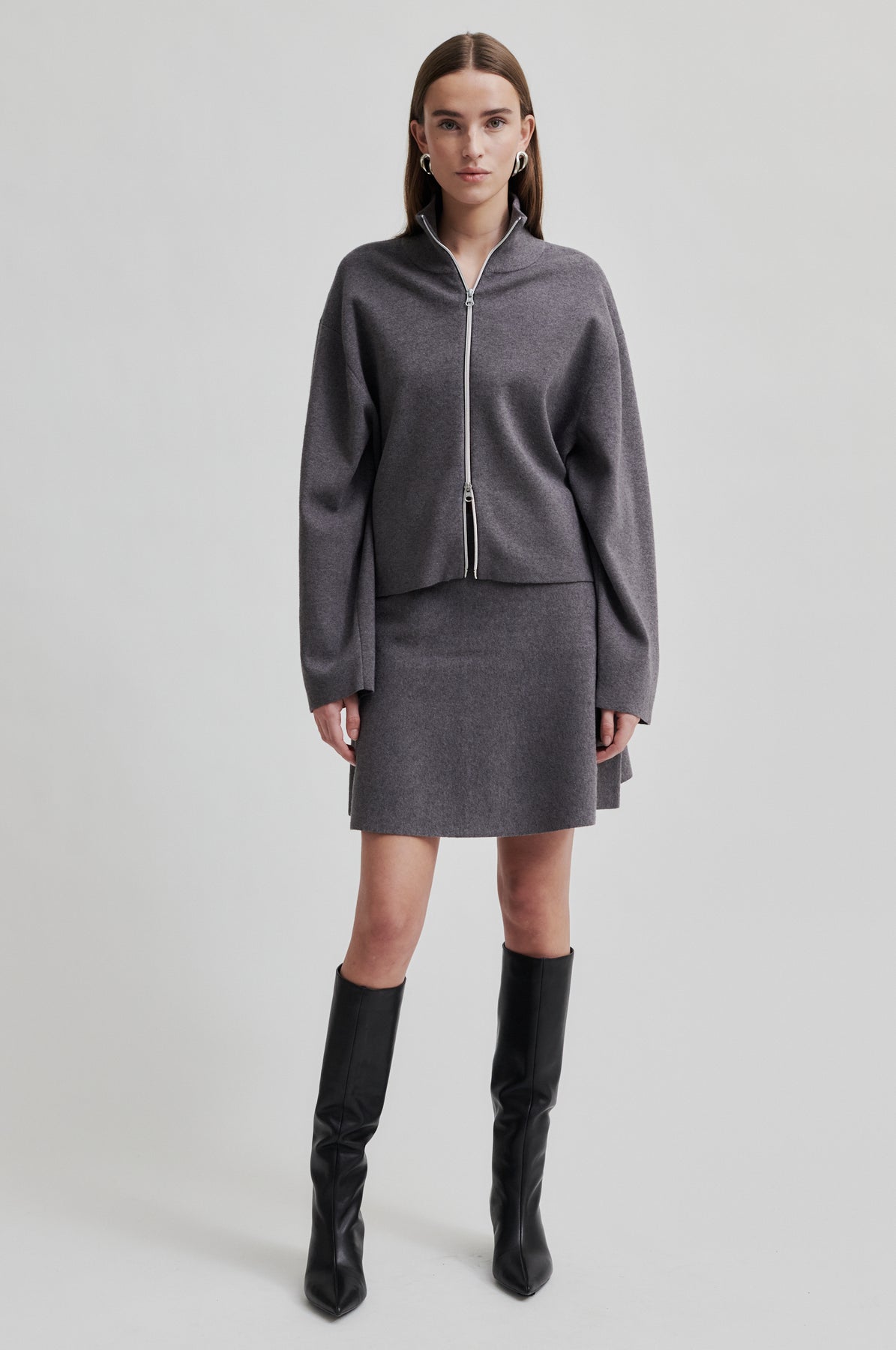 Opaya Knit Skirt - Grey Melange