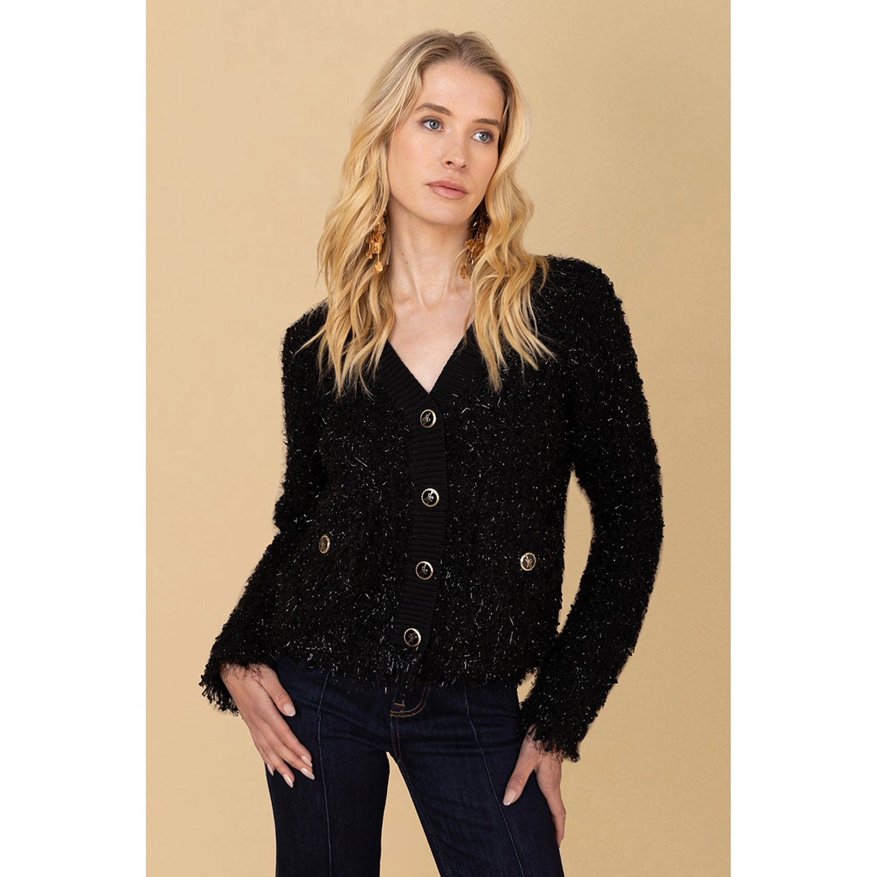Madalyn Cardigan Melange - Black