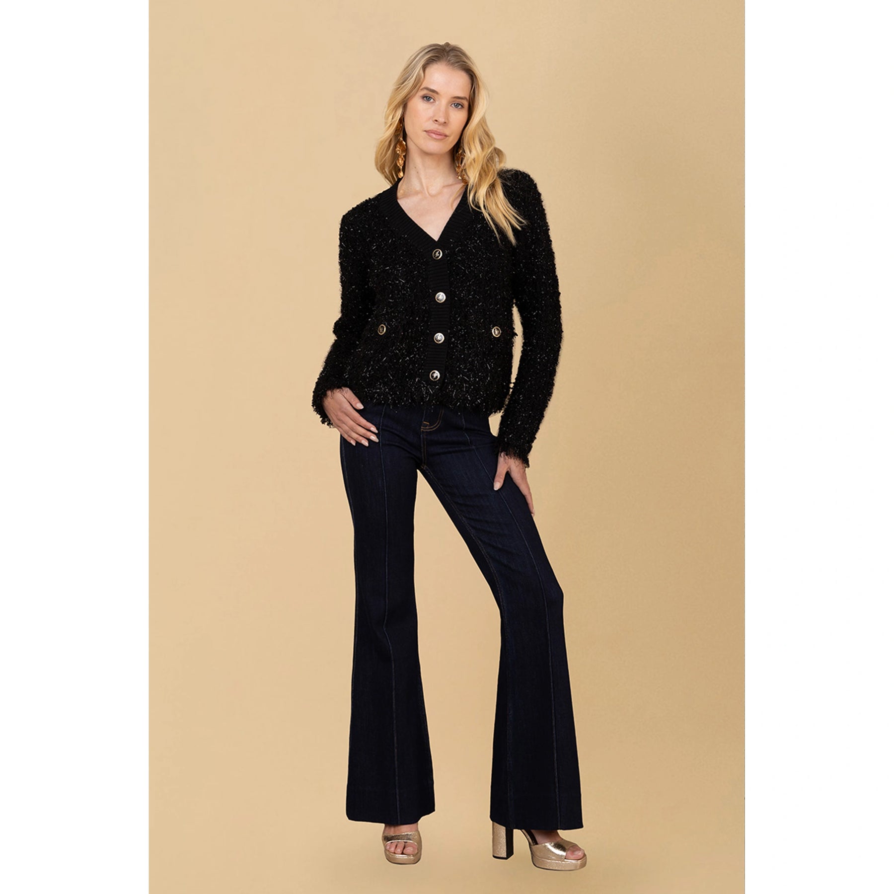 Madalyn Cardigan Melange - Black