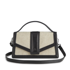 Zoe Crossbody Bag Canvas Mix - Black / Offwhite
