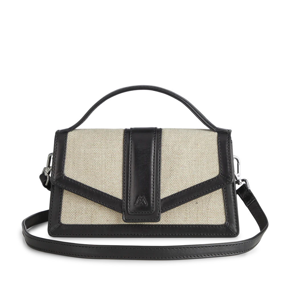 Zoe Crossbody Bag Canvas Mix - Black / Offwhite