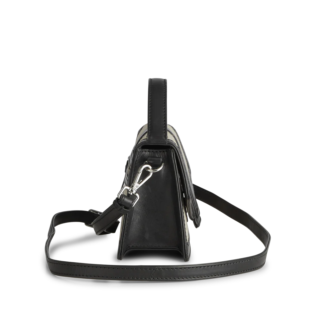 Zoe Crossbody Bag Canvas Mix - Black / Offwhite