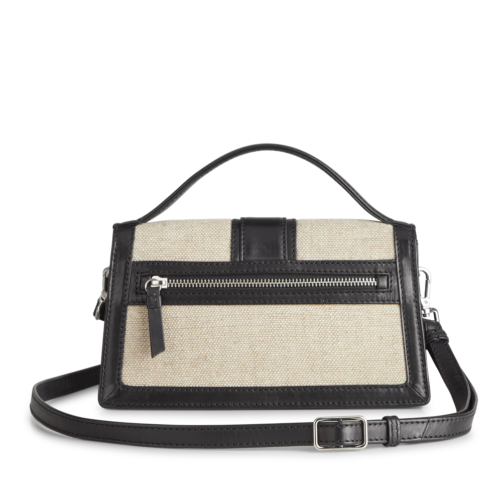 Zoe Crossbody Bag Canvas Mix - Black / Offwhite