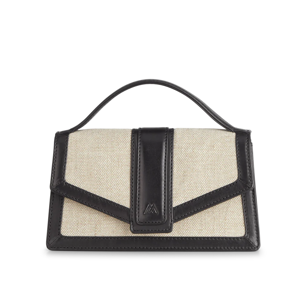 Zoe Crossbody Bag Canvas Mix - Black / Offwhite