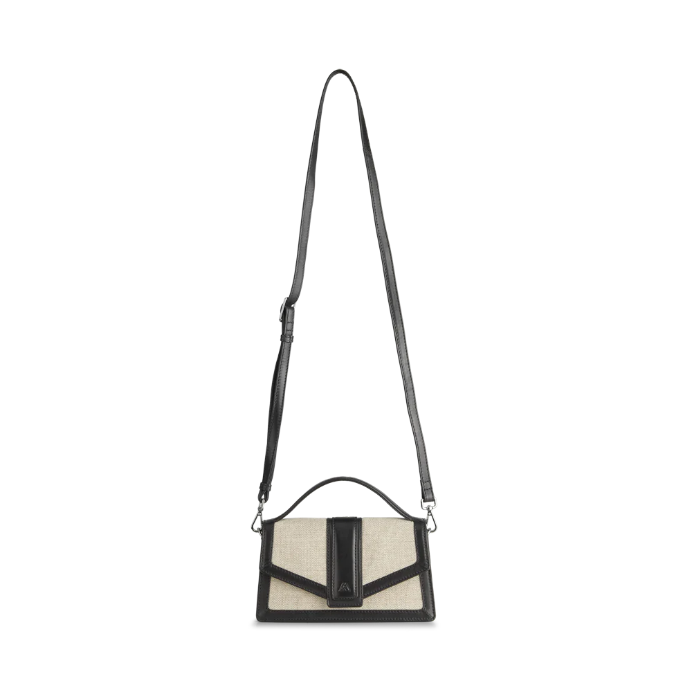 Zoe Crossbody Bag Canvas Mix - Black / Offwhite