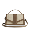 Zoe Crossbody Bag Canvas Mix - Caramel / Offwhite