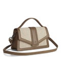 Zoe Crossbody Bag Canvas Mix - Caramel / Offwhite