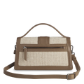 Zoe Crossbody Bag Canvas Mix - Caramel / Offwhite