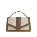 Zoe Crossbody Bag Canvas Mix - Caramel / Offwhite