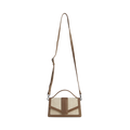 Zoe Crossbody Bag Canvas Mix - Caramel / Offwhite