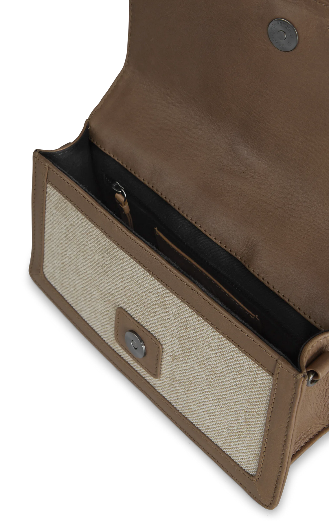 Zoe Crossbody Bag Canvas Mix - Caramel / Offwhite