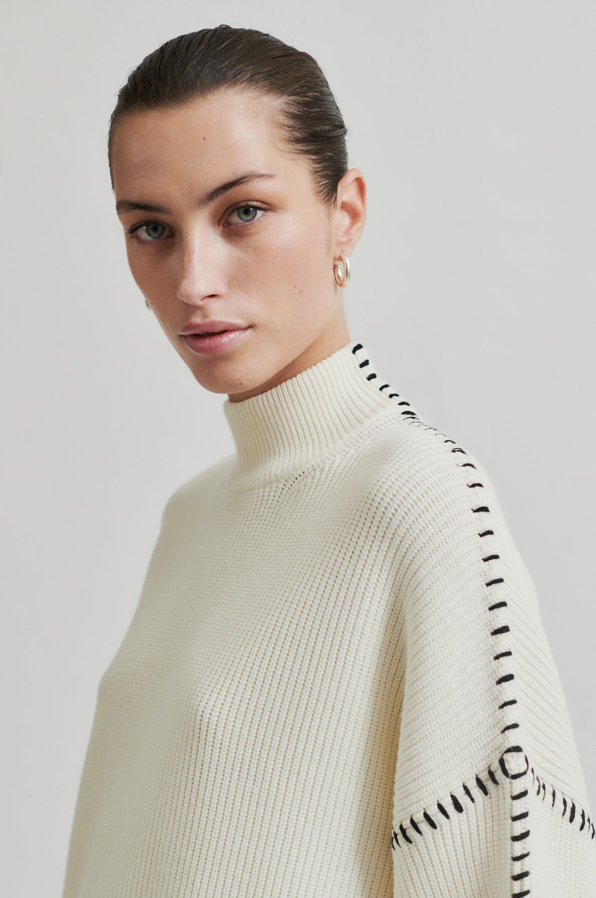 Wish Knit T-Neck - Eggnog