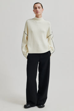 Wish Knit T-Neck - Eggnog