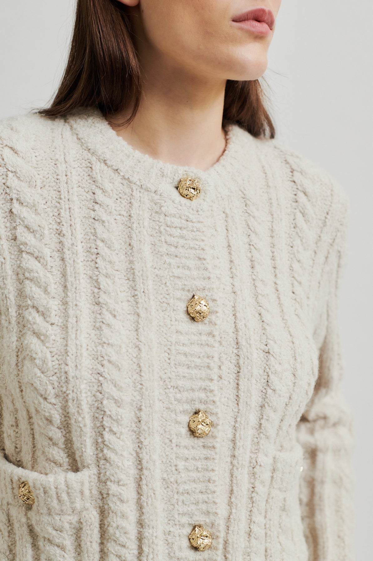 Karolina Knit Cardigan - Pumice Stone
