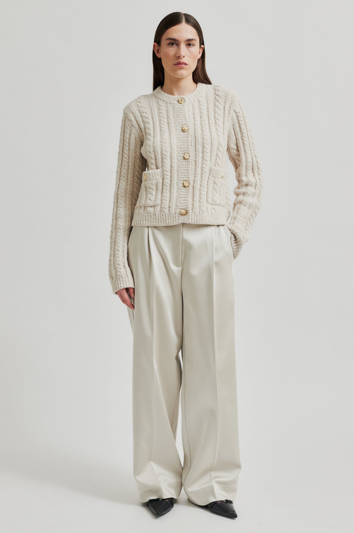 Karolina Knit Cardigan - Pumice Stone