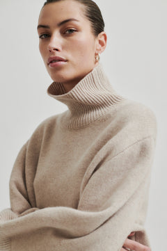 Alpha Knit T-Neck - Pumice Stone