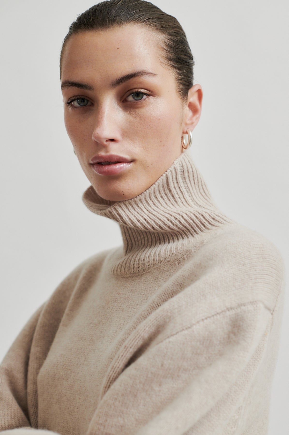 Alpha Knit T-Neck - Pumice Stone