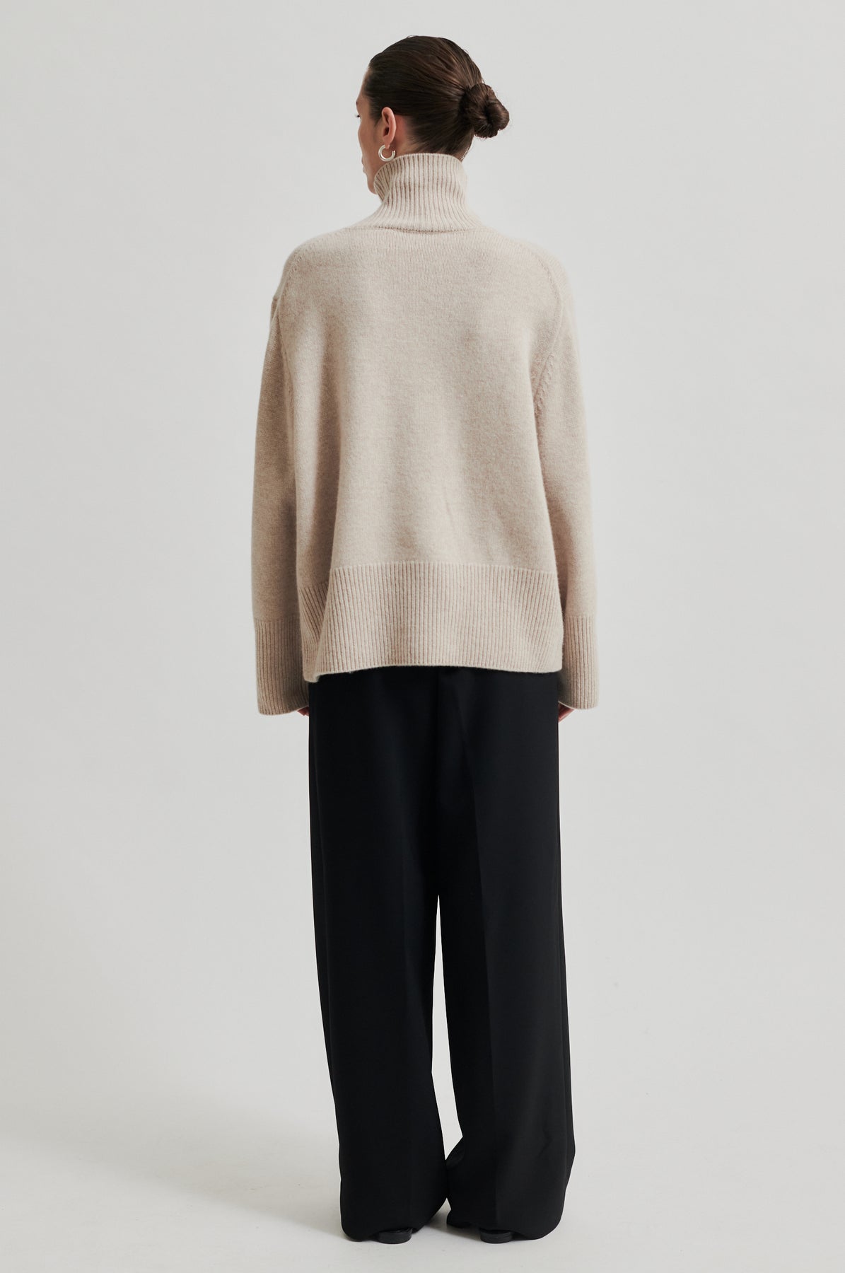 Alpha Knit T-Neck - Pumice Stone
