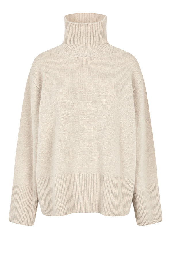 Alpha Knit T-Neck - Pumice Stone