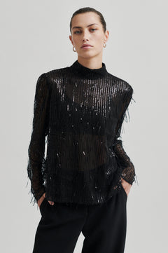 Tassel Blouse - Black