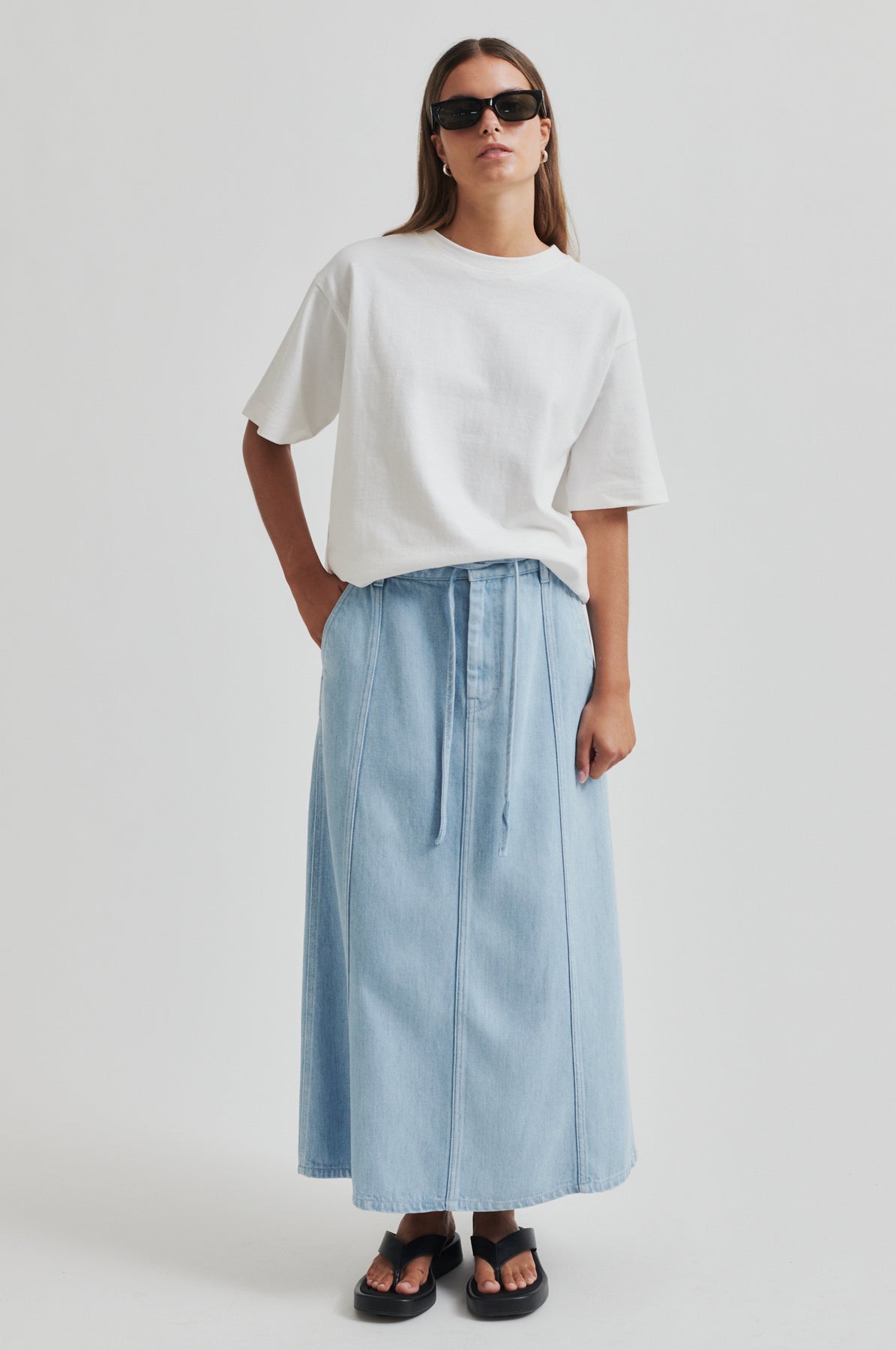 Irvin Denim Skirt - Light Blue Denim