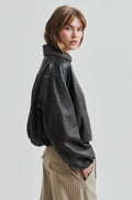 Lato Leather Bomber Jacket - Thunderstorm