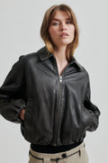 Lato Leather Bomber Jacket - Thunderstorm
