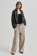 Lato Leather Bomber Jacket - Thunderstorm