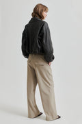 Lato Leather Bomber Jacket - Thunderstorm