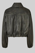 Lato Leather Bomber Jacket - Thunderstorm