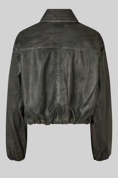 Lato Leather Bomber Jacket - Thunderstorm