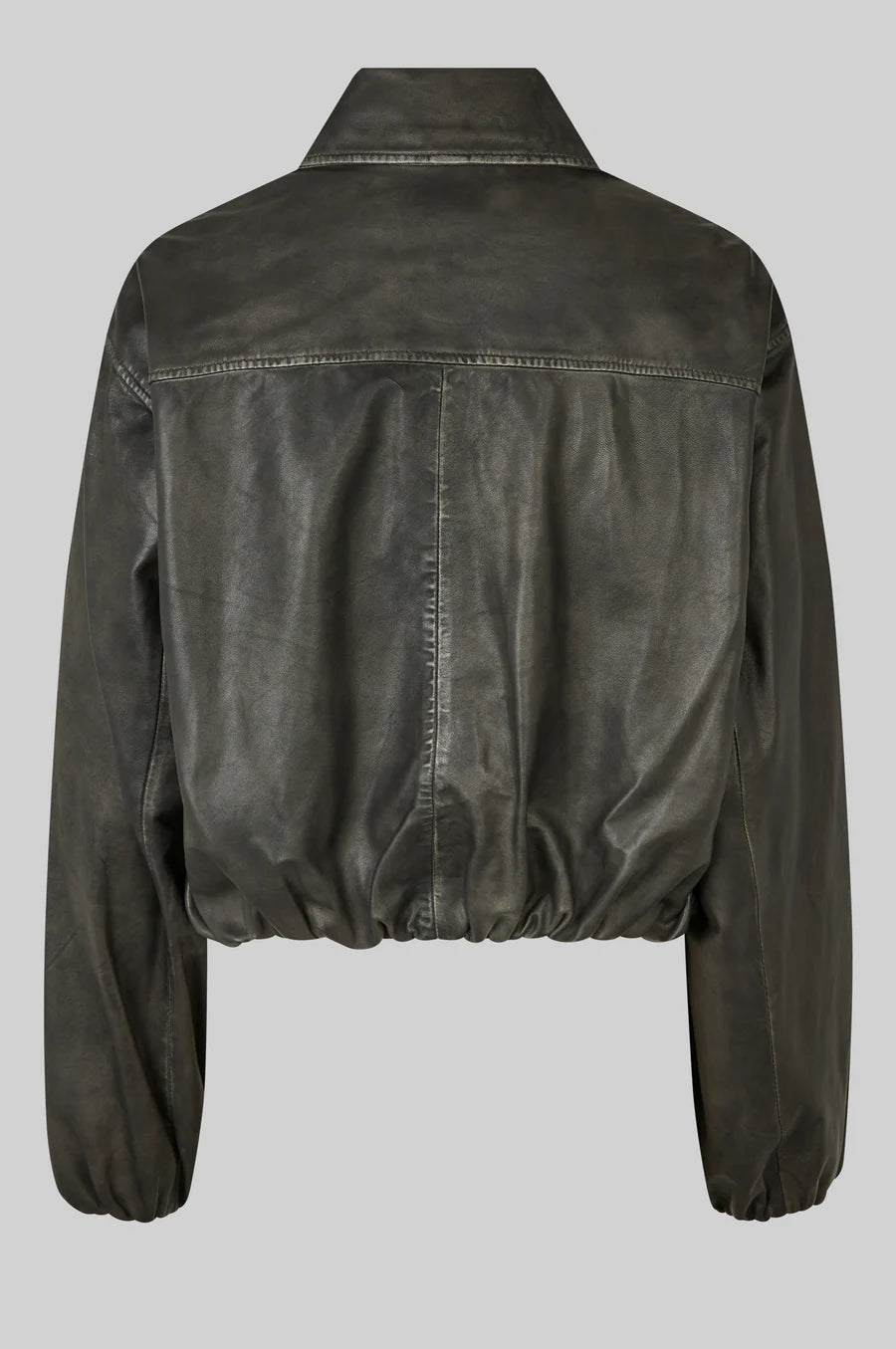 Lato Leather Bomber Jacket - Thunderstorm