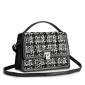 Tori Crossbody Bag Tweed Mix - Black W/Black+White
